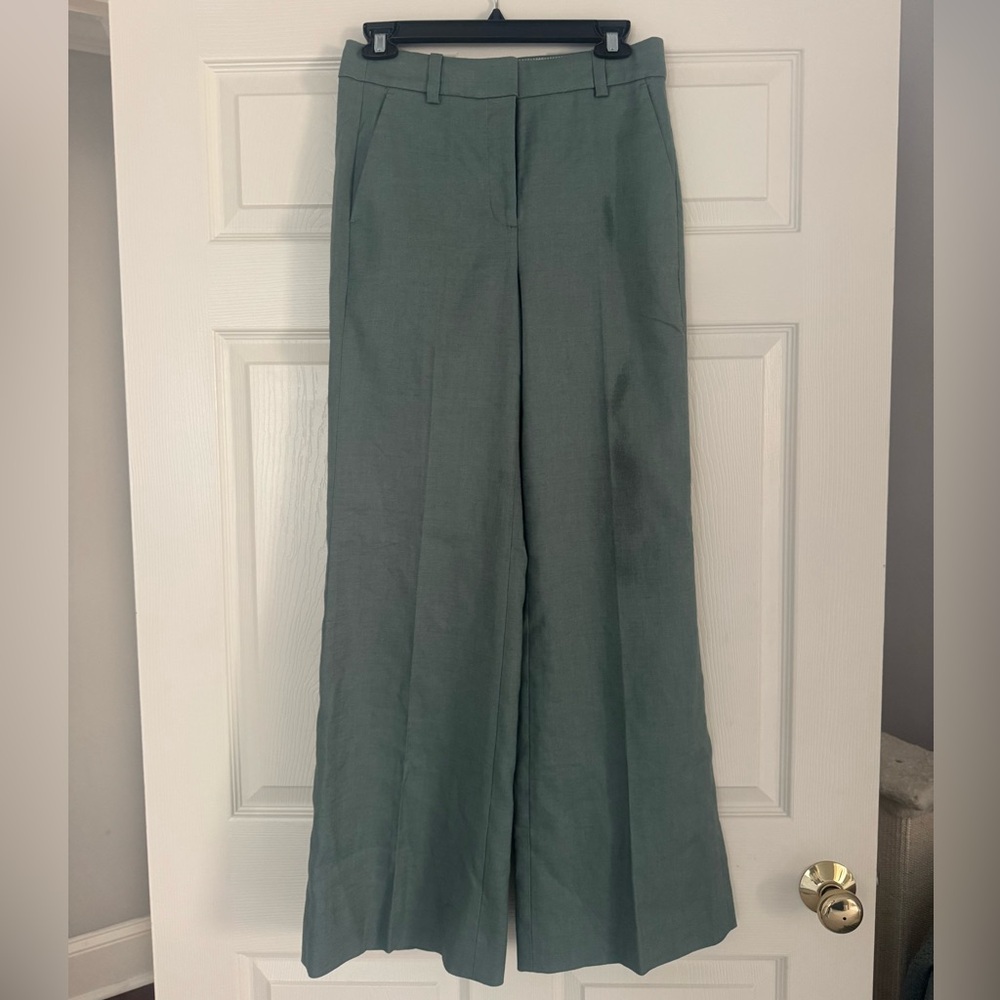 J. Crew Carolina Flare Wide Leg Pants in Sage Green